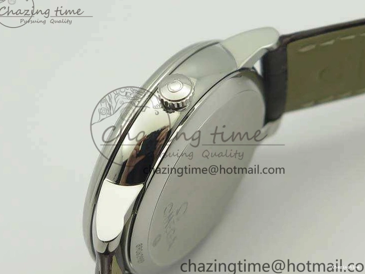 0119 FashionForward De Ville Prestige Real Power Reserve SS TW 1:1 Best Edition White Dial SS Markers On Leather Strap A 8095